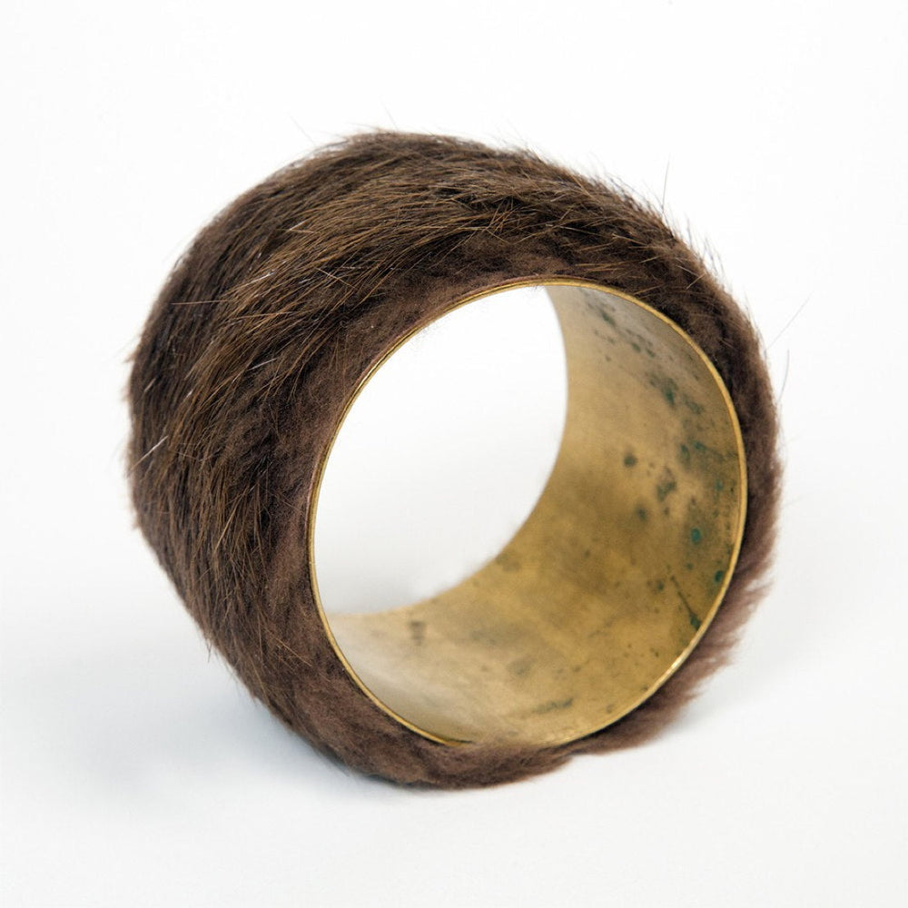 BRACELET SCHIAPARELLI EN MÉTAL ET FOURRURE