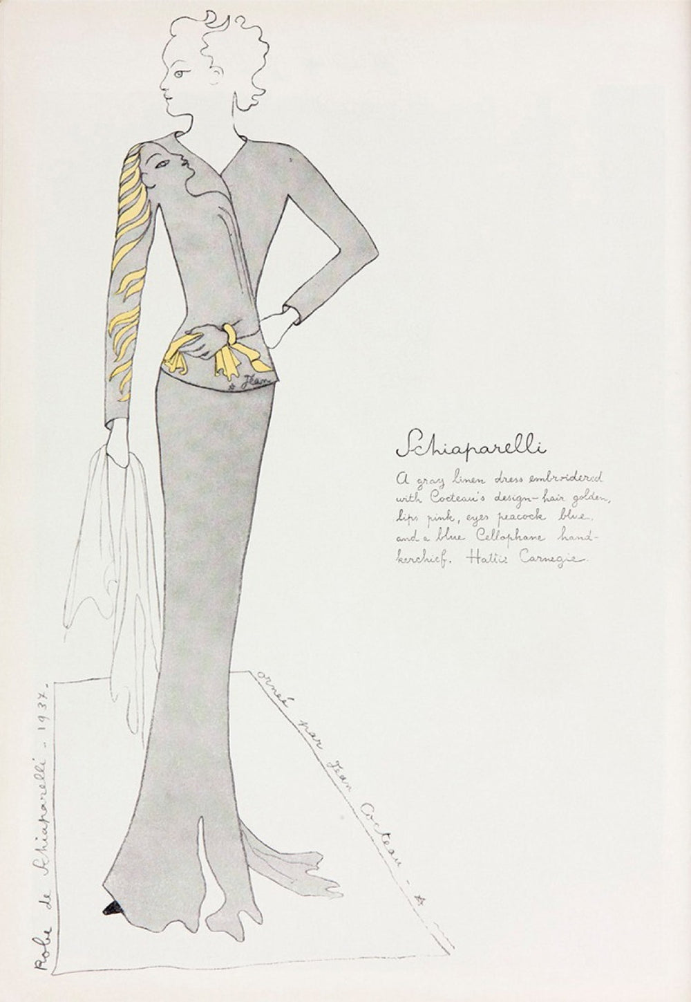 TAILLEUR SCHIAPARELLI BRODÉ « TÊTE DE FEMME »