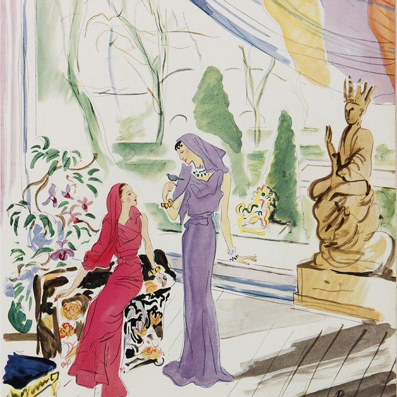 ILLUSTRATION DE DAISY FELLOWES ET SA FILLE EN ROBE SARI SCHIAPARELLI