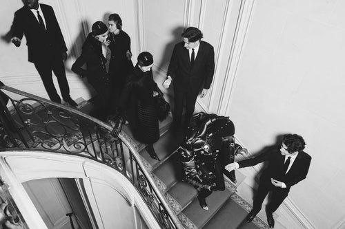 MODELS BACKSTAGE AT THE SCHIAPARELLI READY-TO-WEAR FALL/WINTER 2023-2024 SHOW