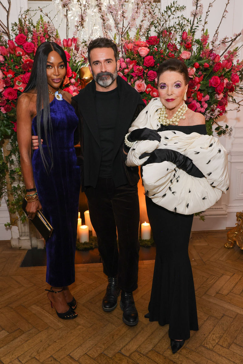 DANIEL ROSEBERRY WITH NAOMI CAMPBELL AND JOAN COLLINS