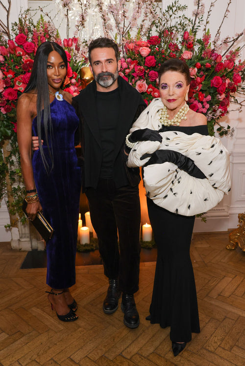 DANIEL ROSEBERRY WITH NAOMI CAMPBELL AND JOAN COLLINS