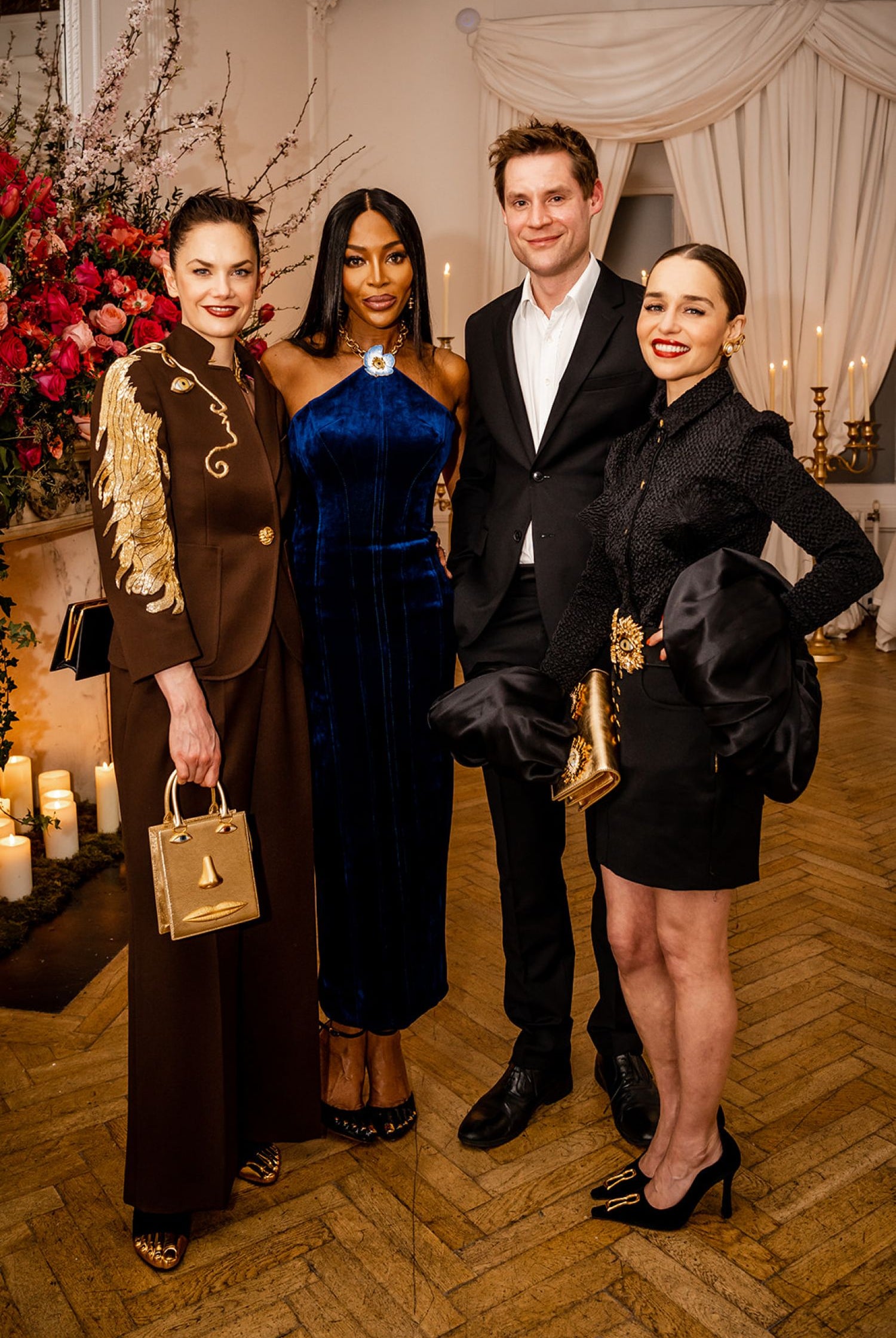 RUTH WILSON, NAOMI CAMPBELL AND EMILIA CLARKE IN SCHIAPARELLI SPRING/SUMMER 2023 READY-TO-WEAR
