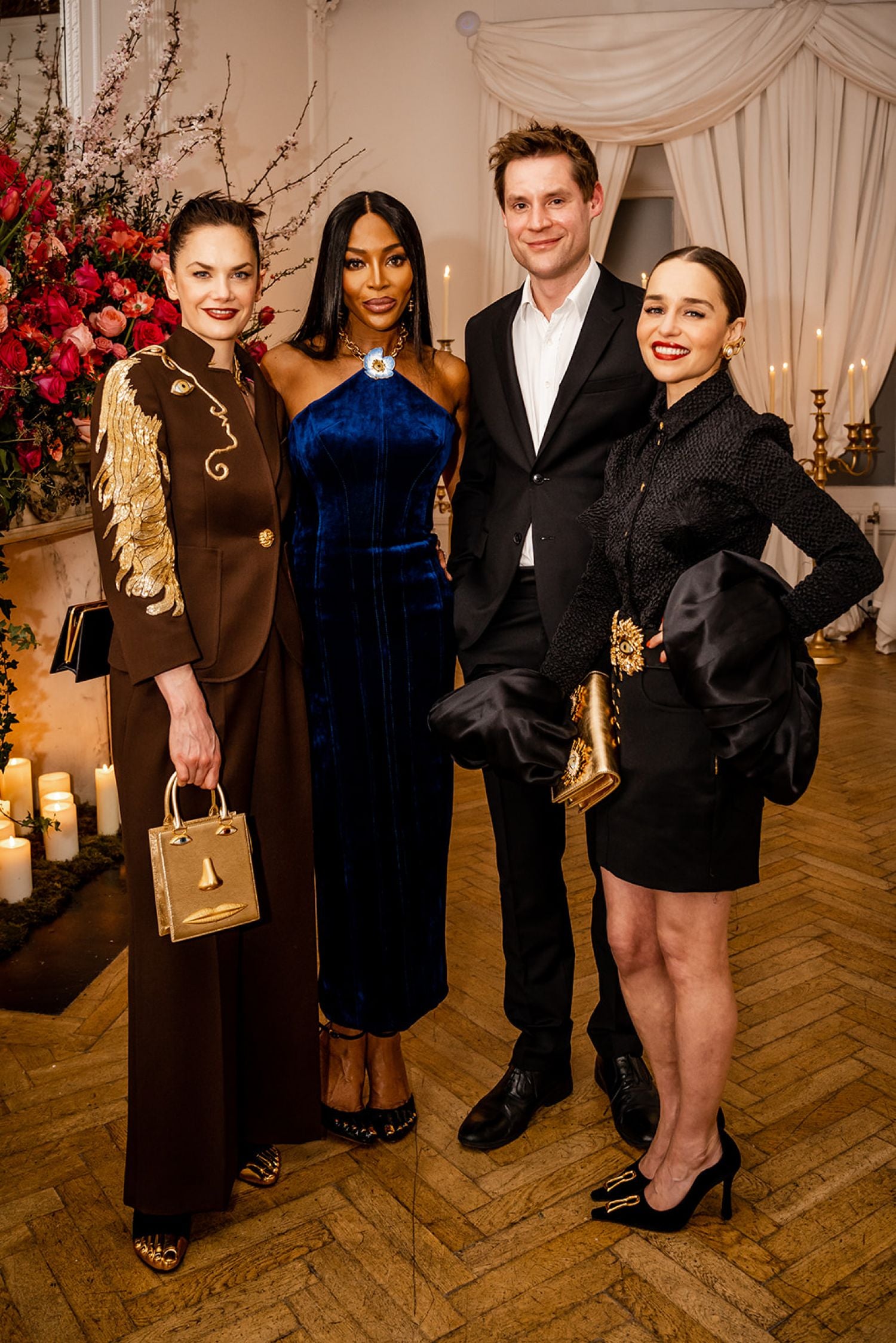 RUTH WILSON, NAOMI CAMPBELL AND EMILIA CLARKE IN SCHIAPARELLI SPRING/SUMMER 2023 READY-TO-WEAR