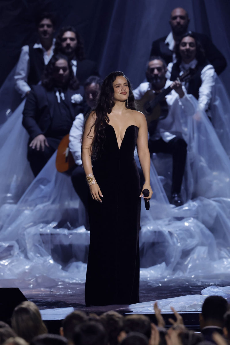 ROSALÍA WORE CUSTOM SCHIAPARELLI HAUTE COUTURE<br>TO THE LATIN GRAMMY AWARDS 2023