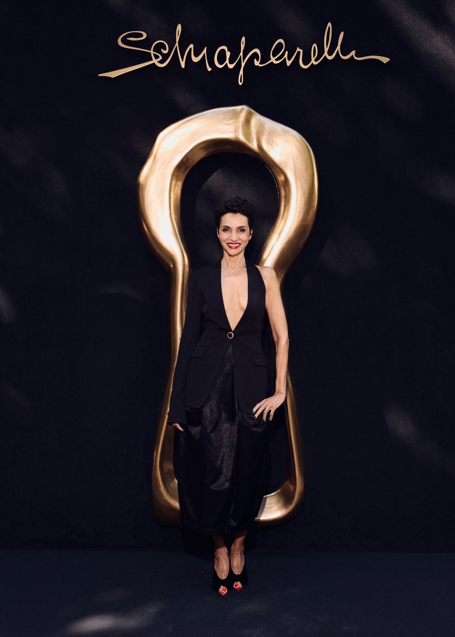 FARIDA KHELFA WORE SCHIAPARELLI TO THE  FALL/WINTER 2024 HAUTE COUTURE SHOW