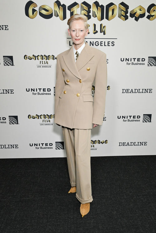 TILDA SWINTON WORE SCHIAPARELLI  TO THE 2024 DEADLINE CONTENDERS FILM