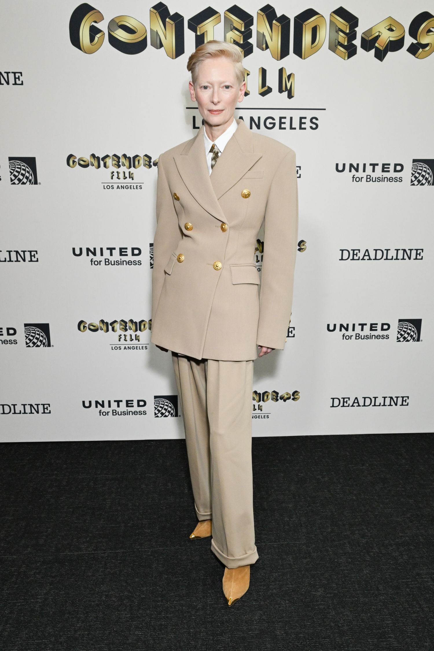 TILDA SWINTON WORE SCHIAPARELLI<br>TO THE 2024 DEADLINE CONTENDERS FILM