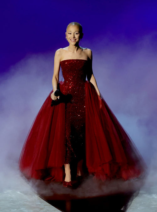 ARIANA GRANDE WORE CUSTOM SCHIAPARELLI HAUTE COUTURE  TO PERFORM AT THE 97TH ACADEMY AWARDS