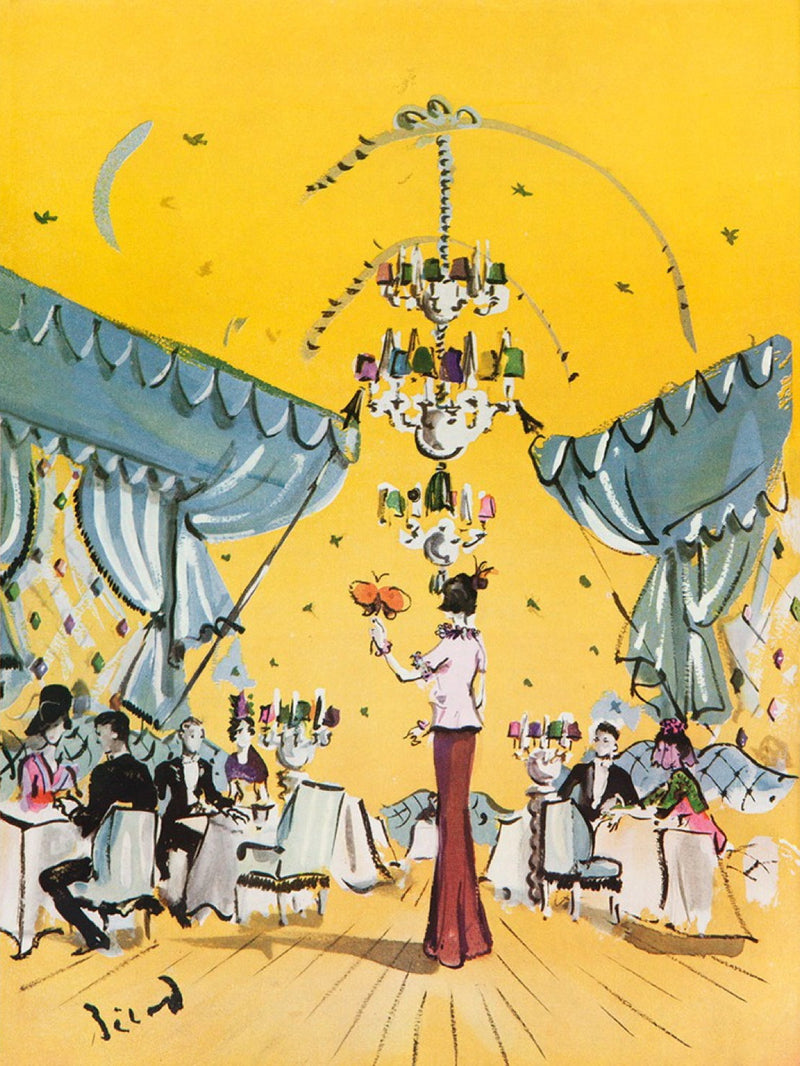 ILLUSTRATION DE LA PRINCESSE PONIATOWSKA PORTANT UNE TENUE SCHIAPARELLI