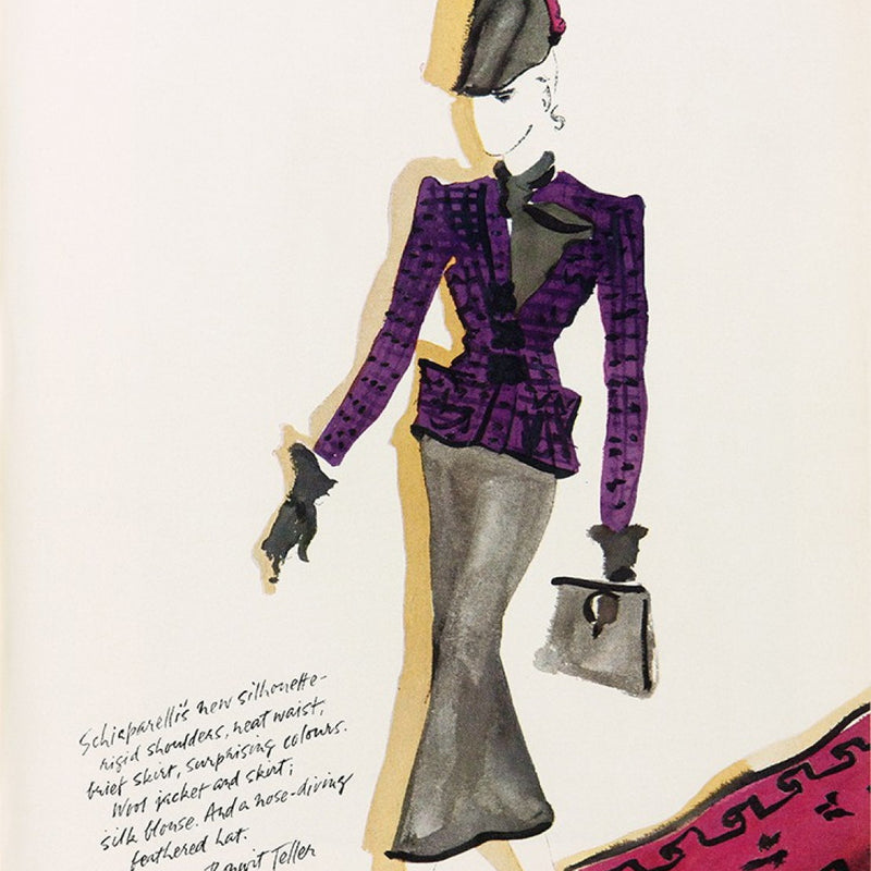 ILLUSTRATION DE LA SILHOUETTE « HARD CHIC » DE SCHIAPARELLI