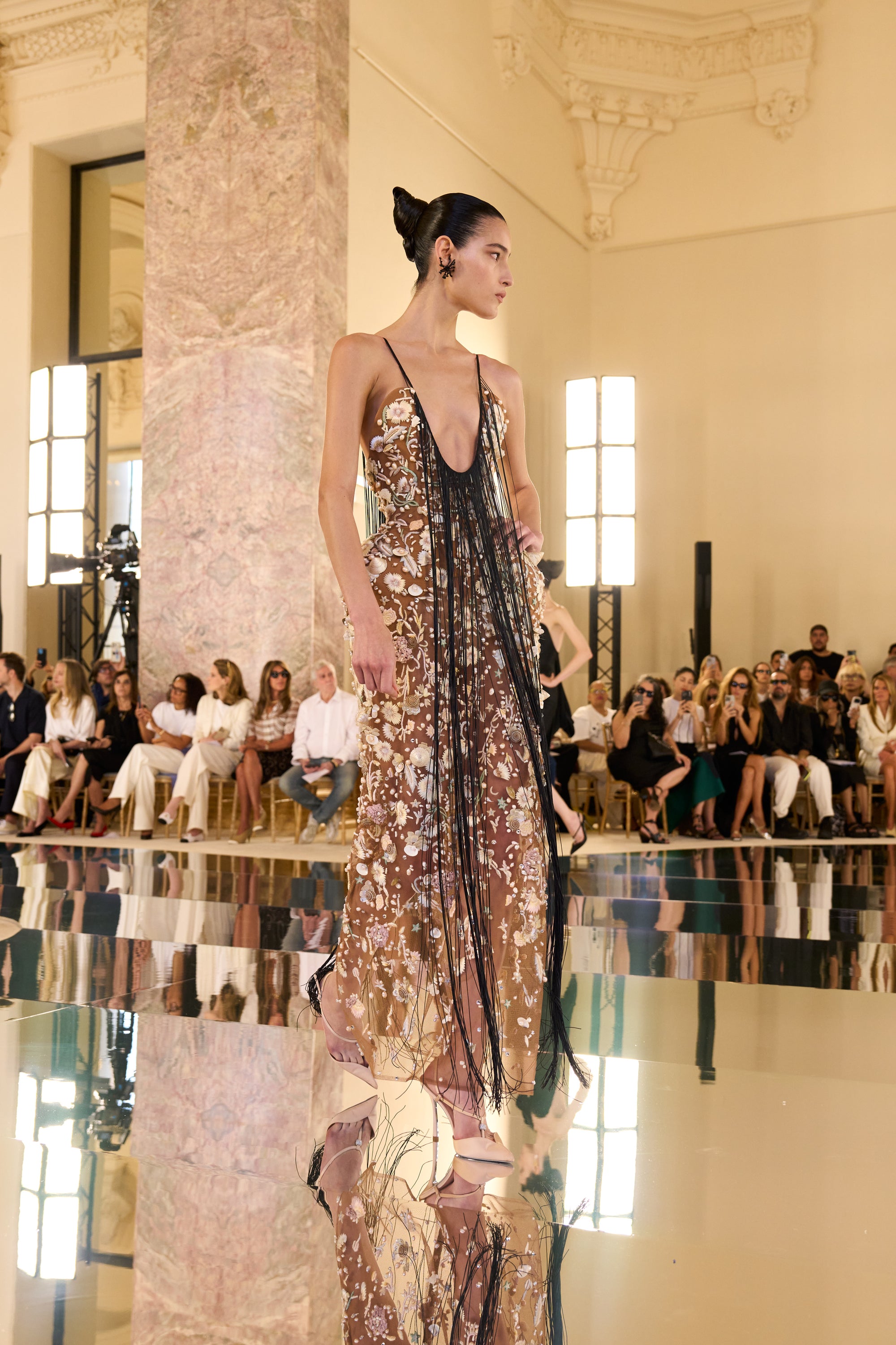 schiaparelli brown dress Schiaparelli Chocolate Brown Sculpted Hooded Dress with Gold Surrealist Hardware Brown / L