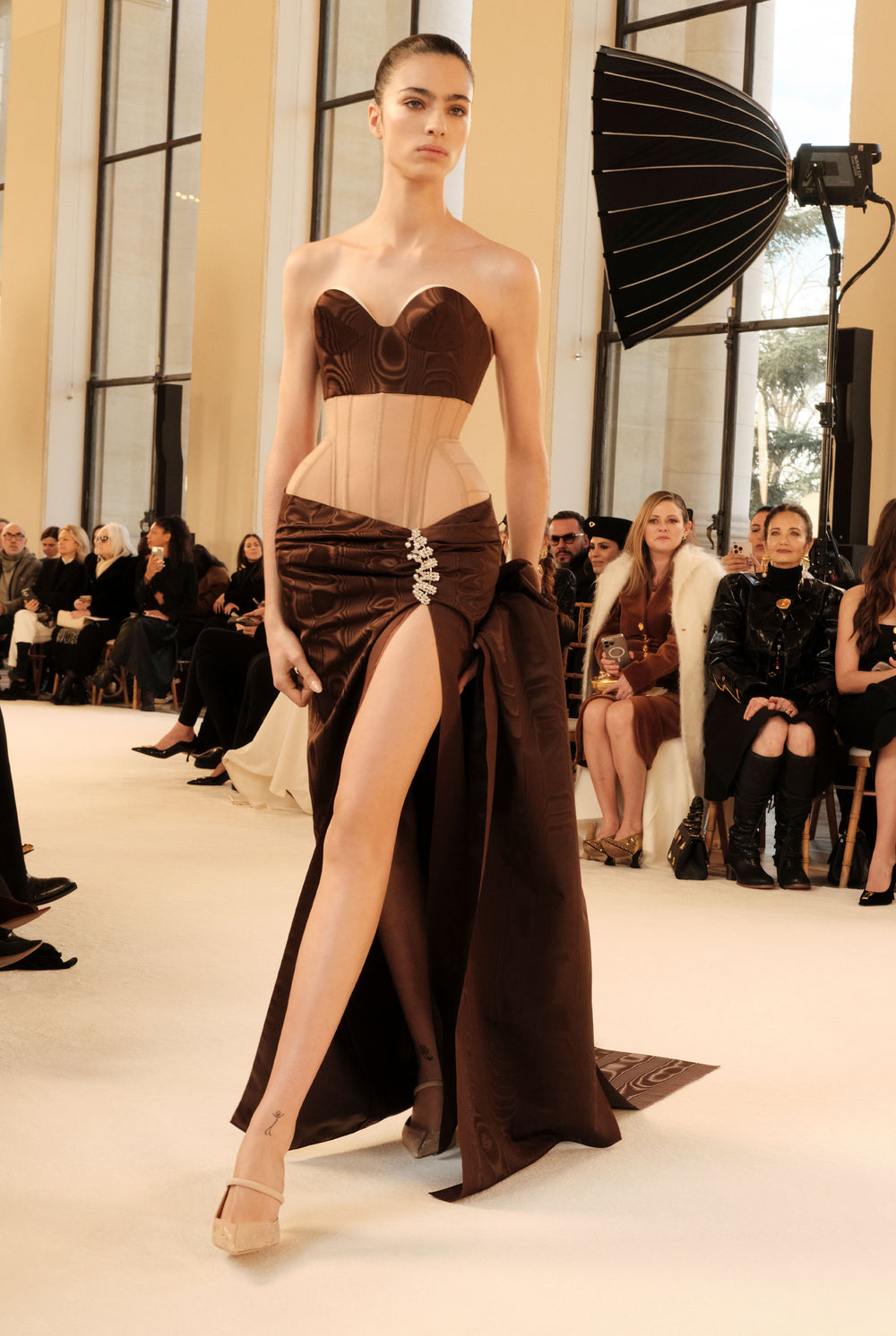 schiaparelli brown dress Spring 2022 Haute Couture: Schiaparelli's Age of Discipline CoutureNotebook