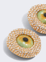 BOUCLES D'OREILLES PUCES OEIL STRASS