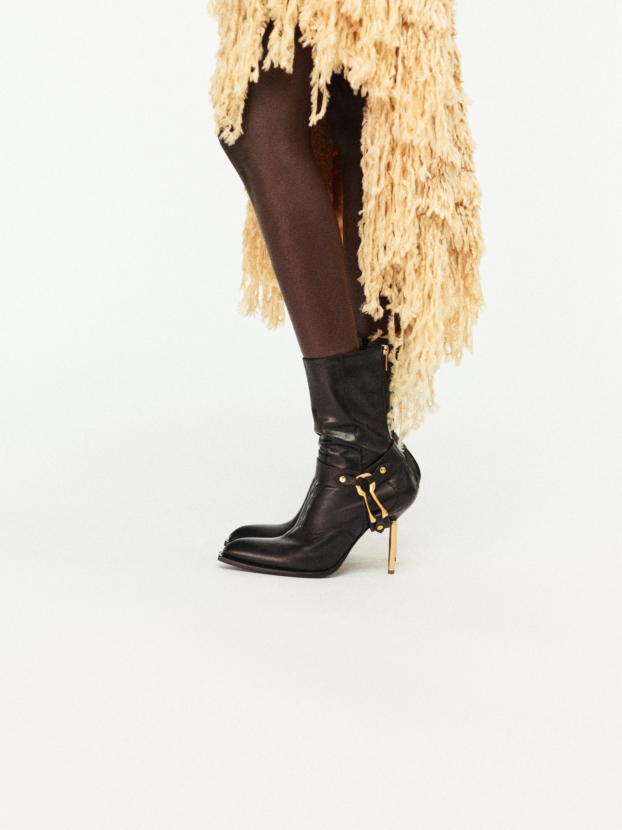 FAUX FUR EFFECT KNITTED DRESS