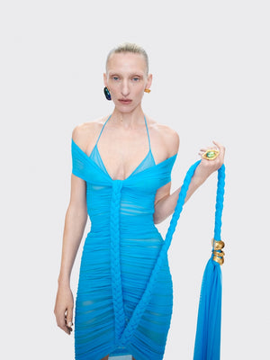 BRAIDED BALLERINA NECKLINE DRESS