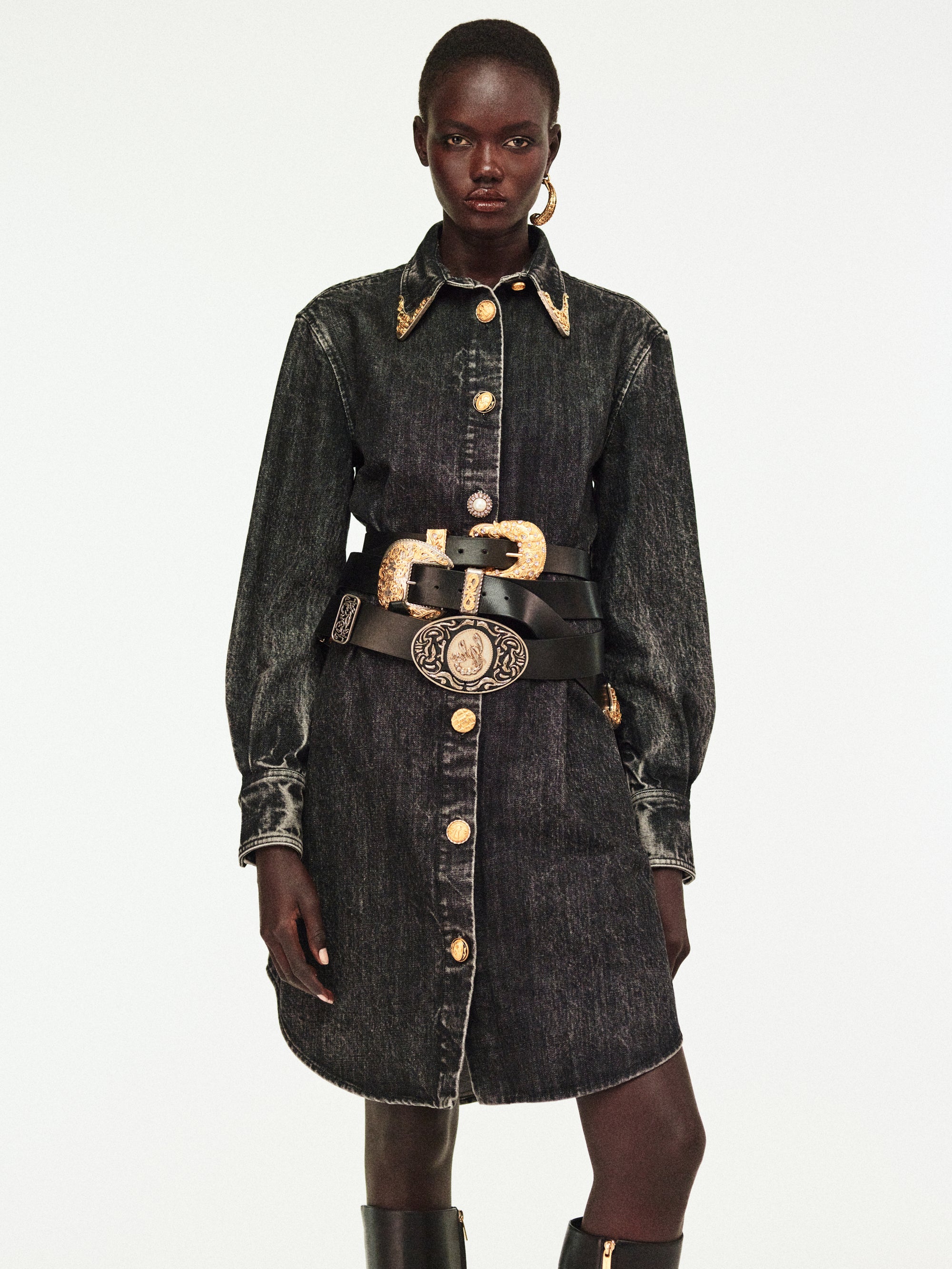 schiaparelli denim dress DENIM CORSET DRESS