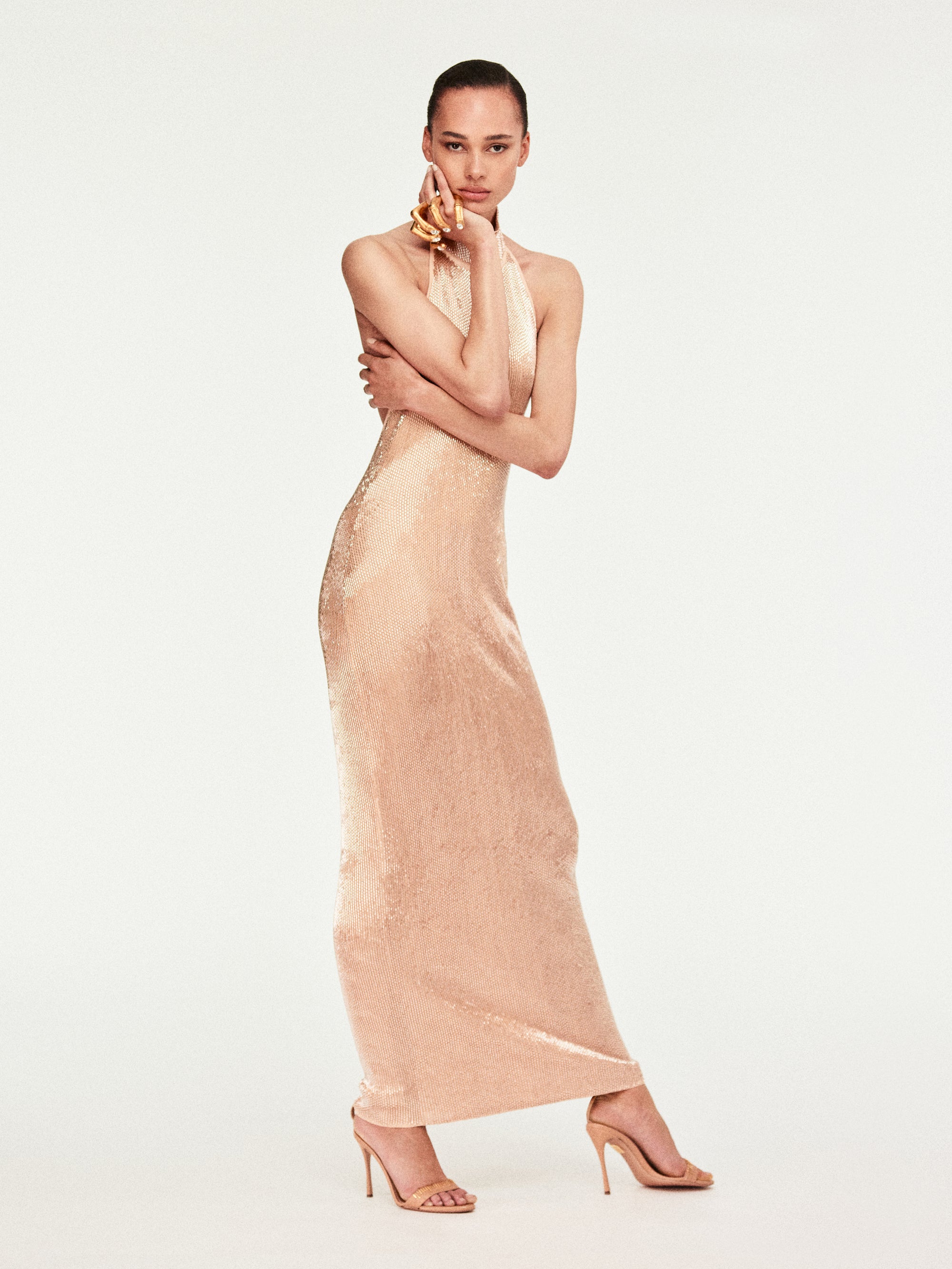 jersey long sleeve midi dress Ferrera Draped Jersey Midi Dress – SIMKHAI main image 0