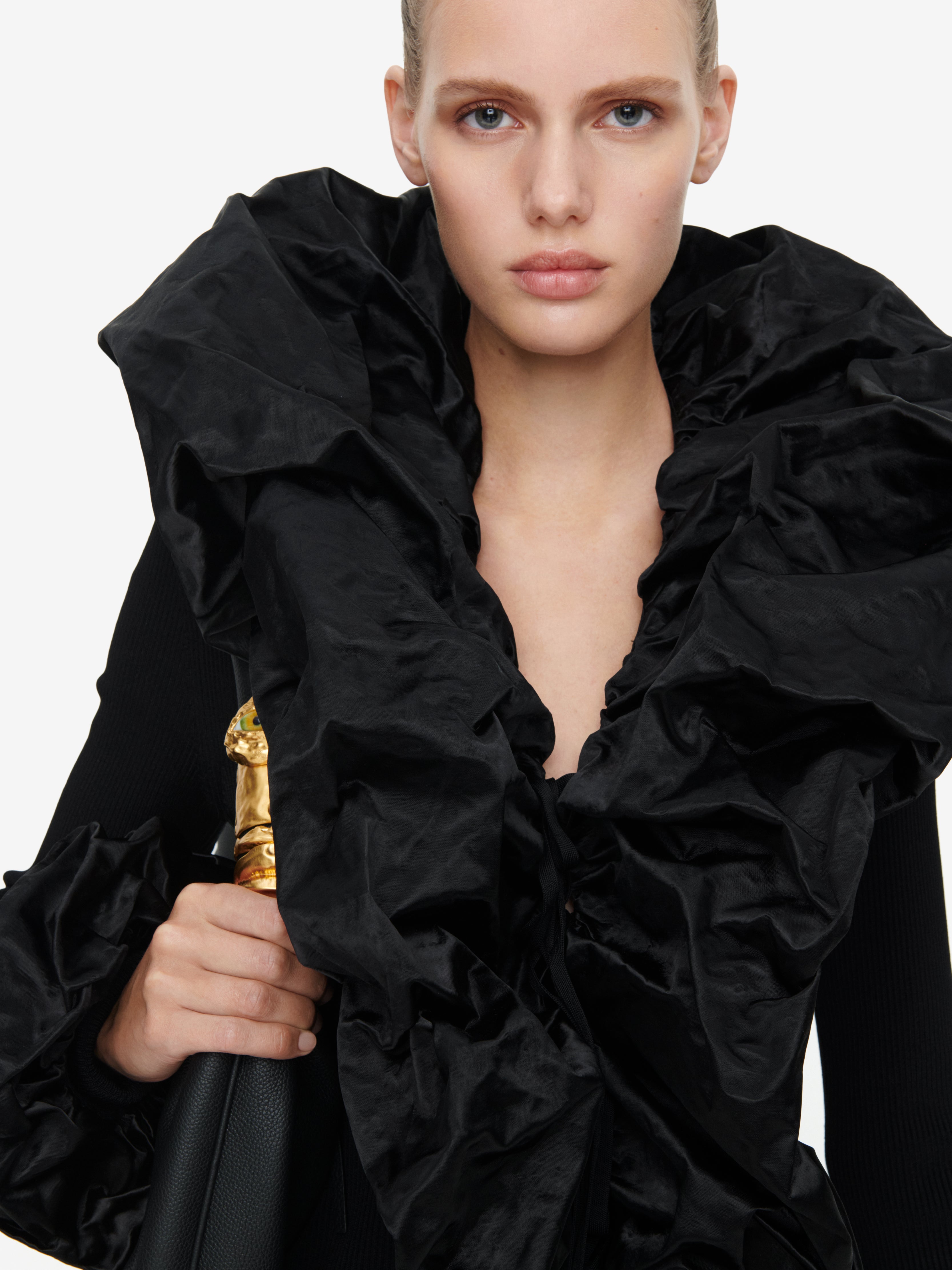 SCULPTURAL RUFFLE DRESS