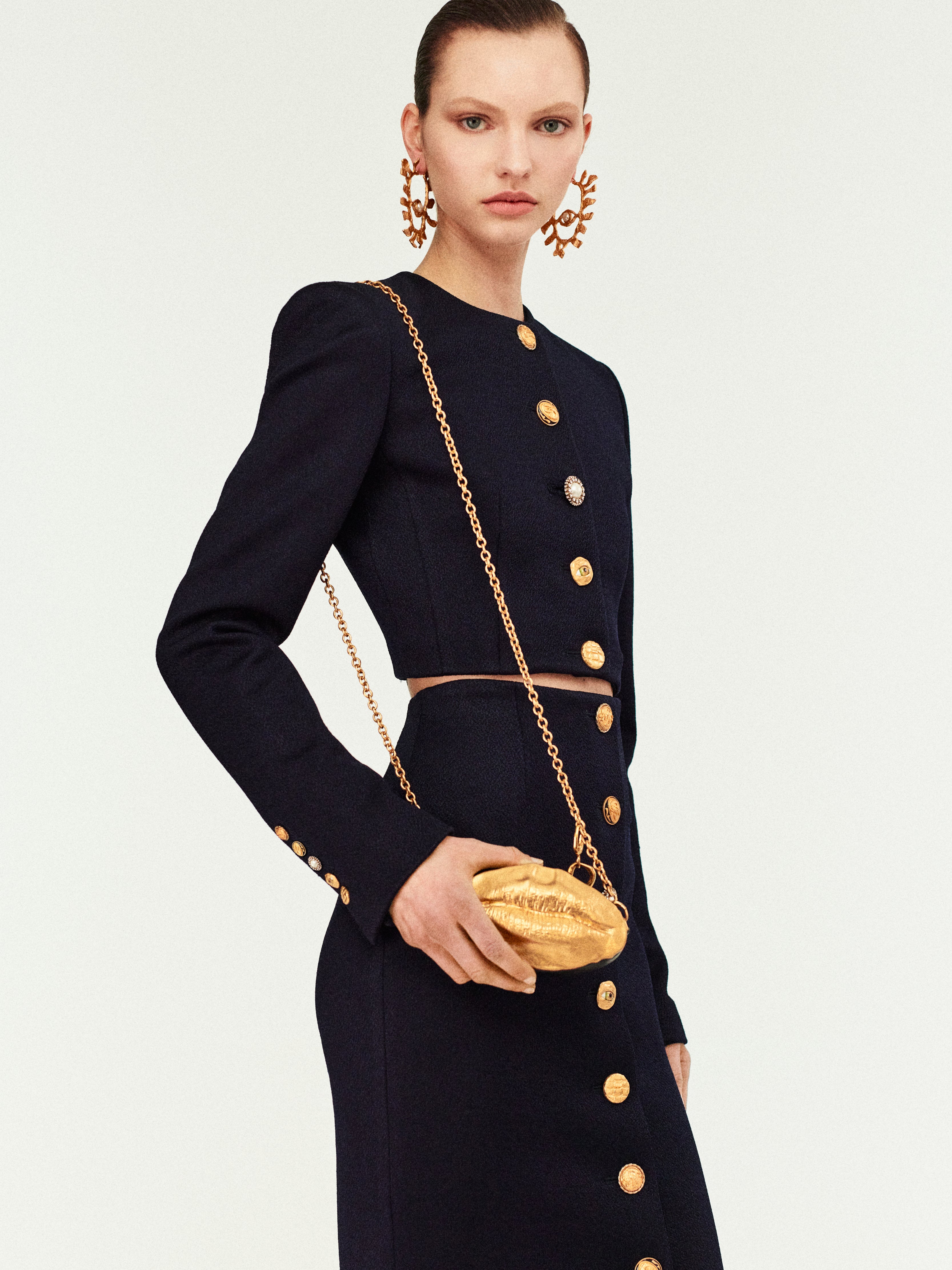COLLARLESS SHORT JACKET