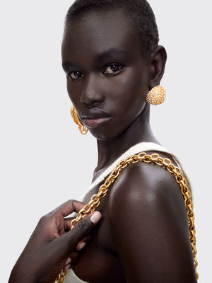 RHINESTONE BALL EARRINGS