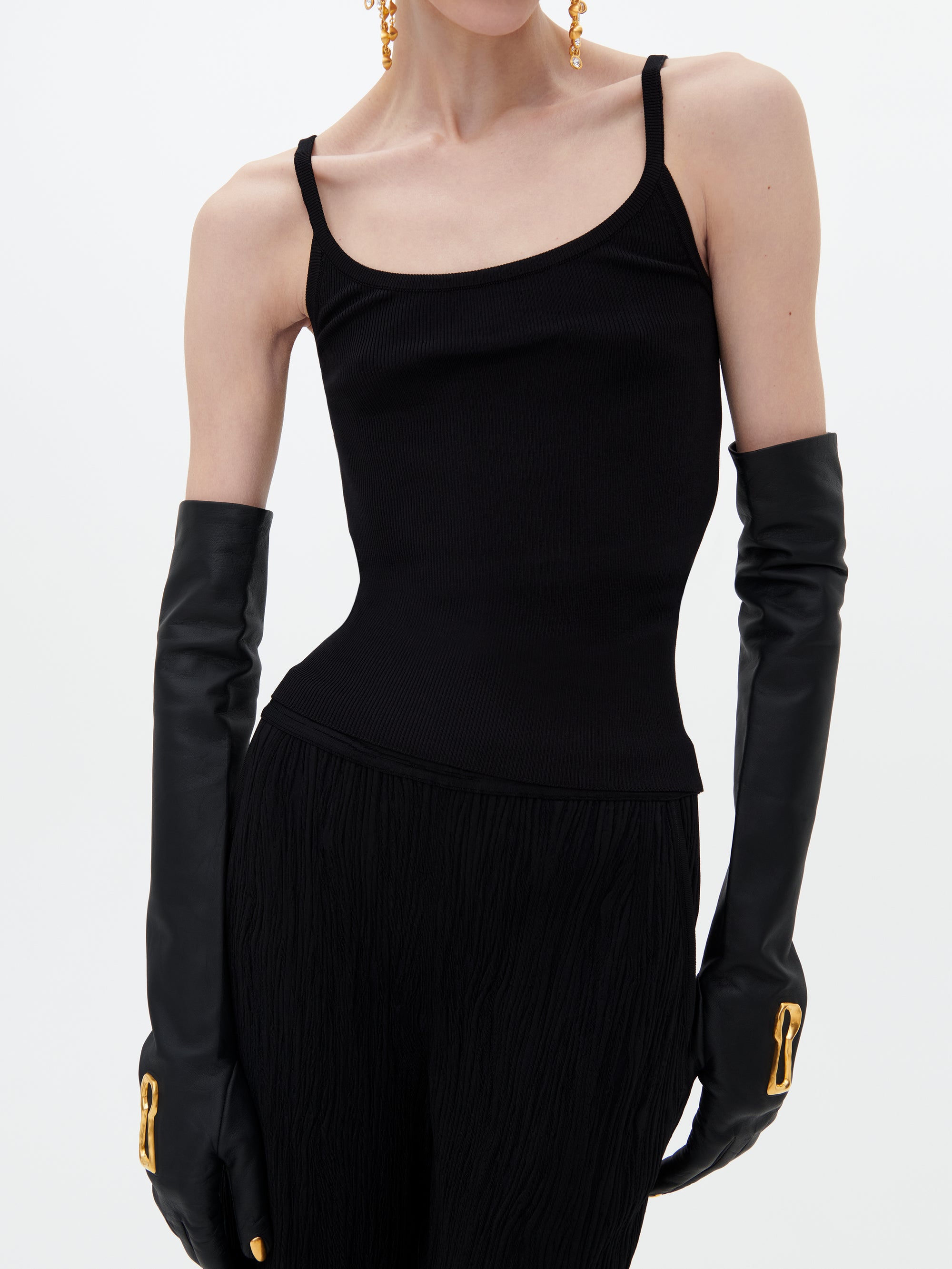 TROMPE L'OEIL LONG LEATHER GLOVES