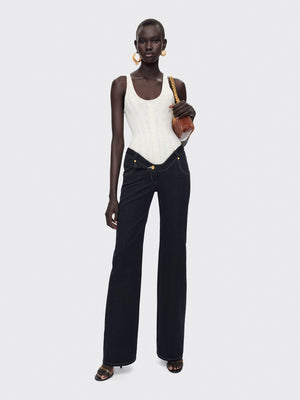 PANTALON DENIM ÉCHANCRURE EXTRÊME