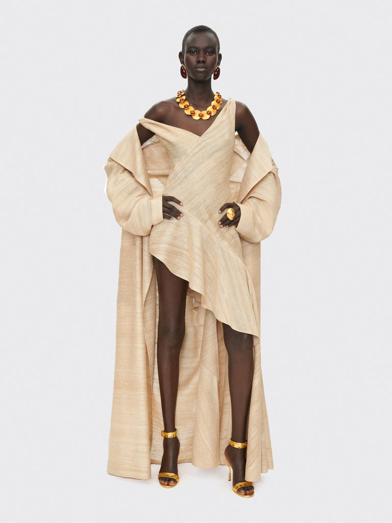 ASYMMETRICAL RUFFLED DRESS