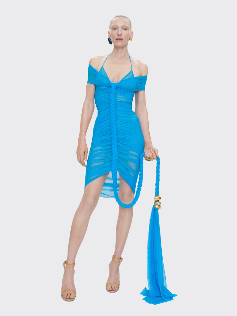 BRAIDED BALLERINA NECKLINE DRESS