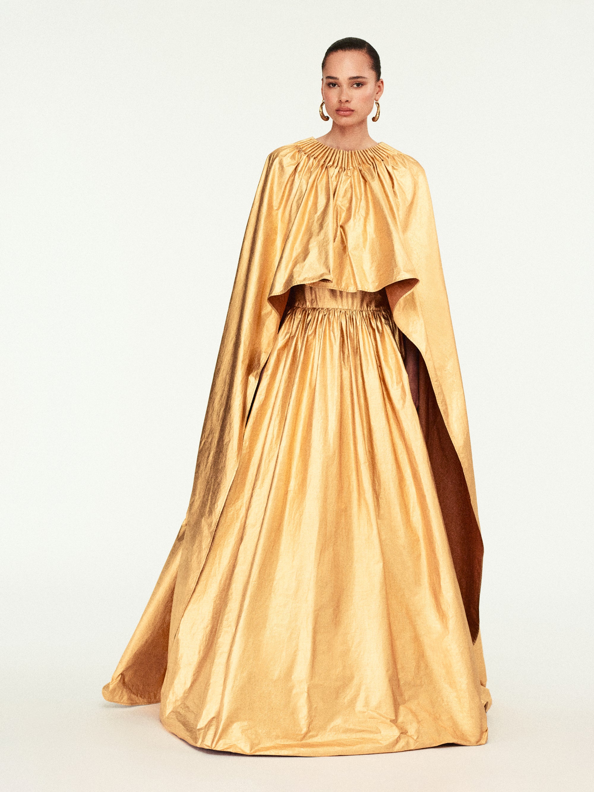 RUCHED CAPE DRESS RUCHED CAPE DRESS
