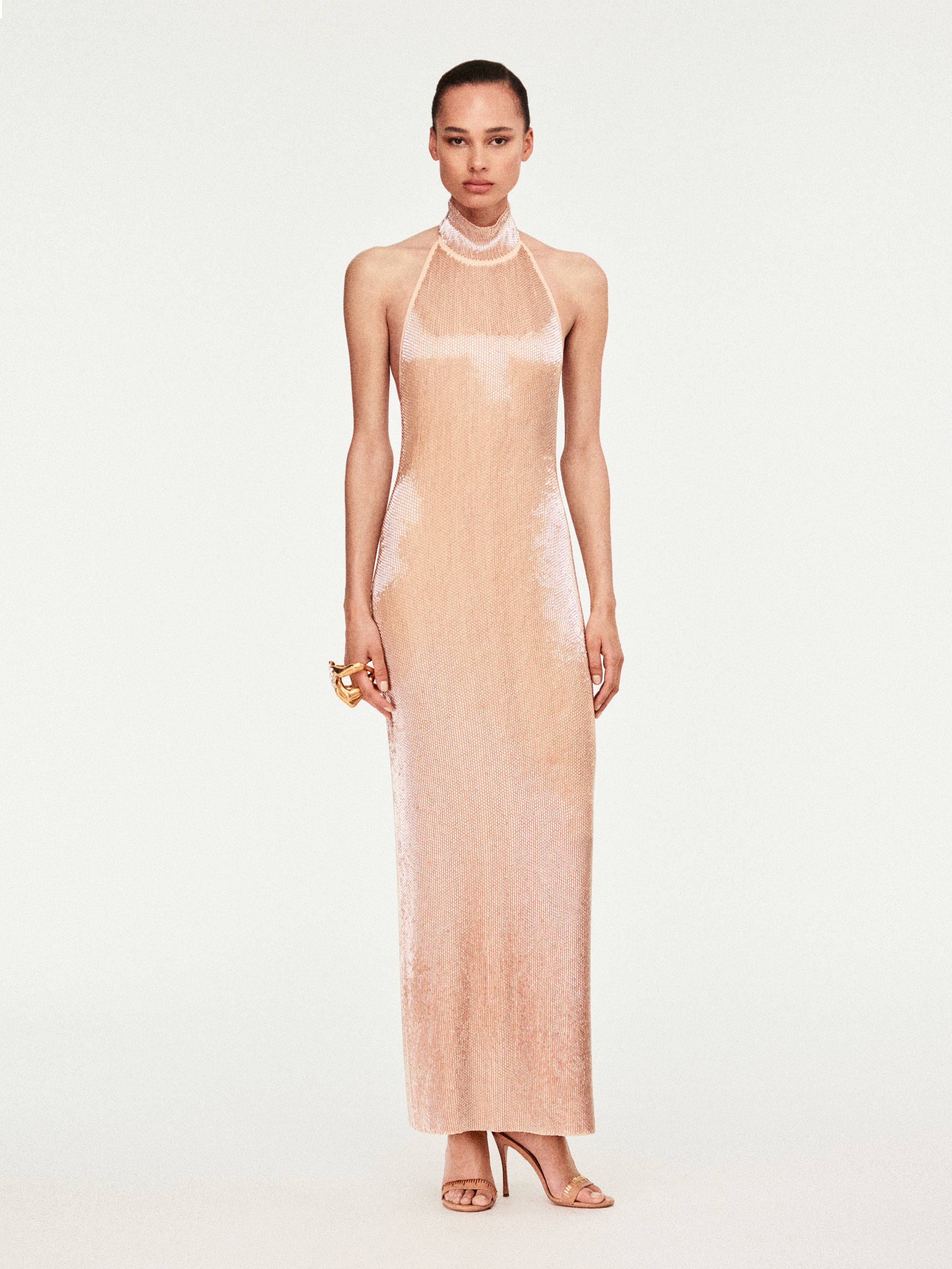 EMBROIDERED HALTER NECK DRESS EMBROIDERED HALTER NECK DRESS