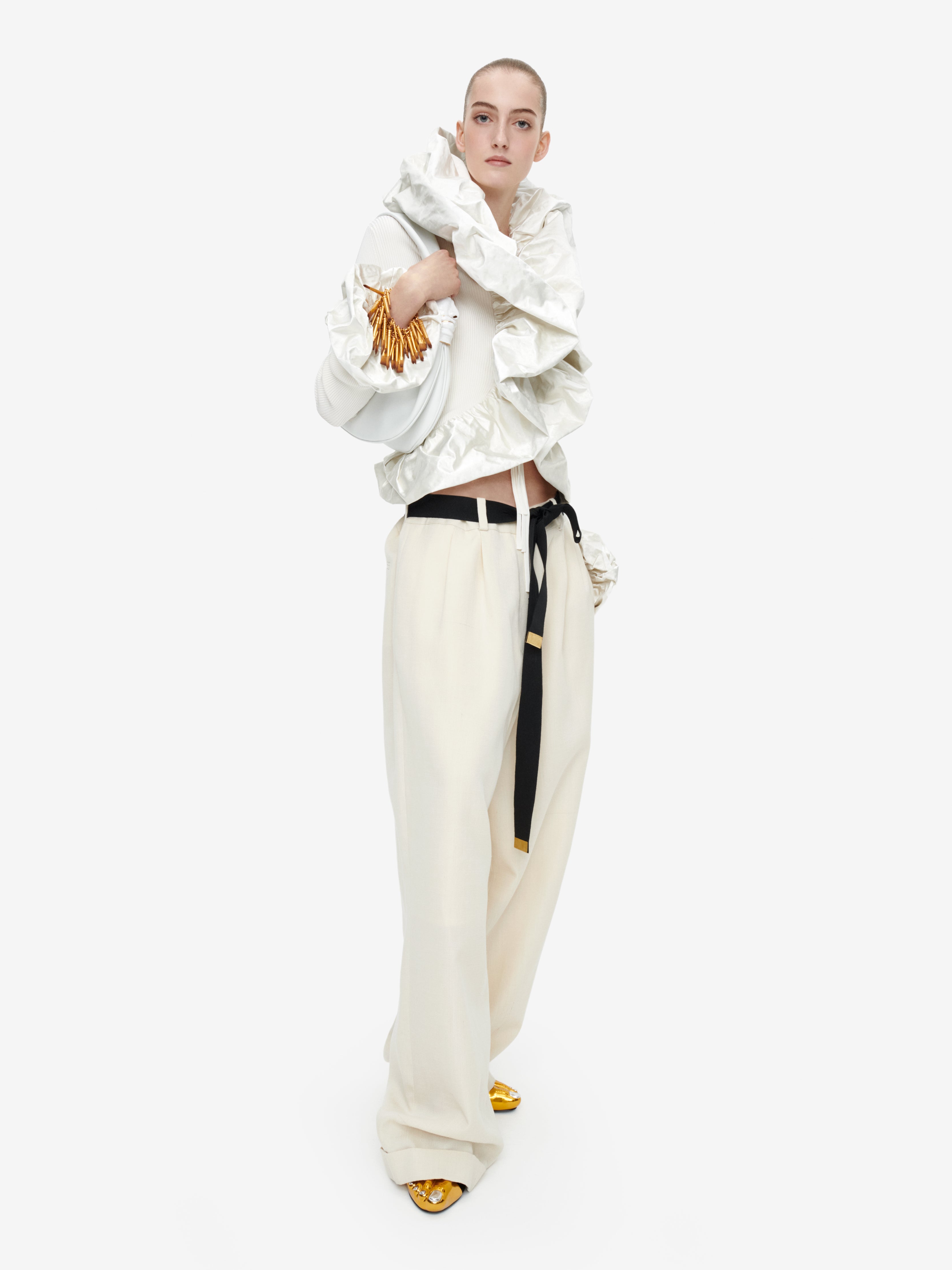 SCULPTURAL RUFFLE CARDIGAN