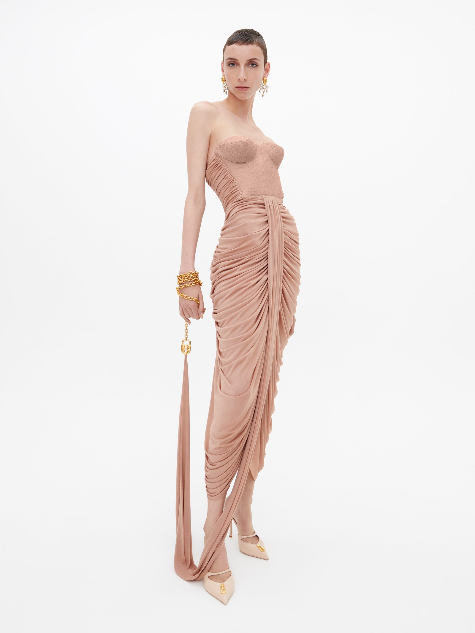 ROBE BUSTIER CHAÎNE BIJOUX