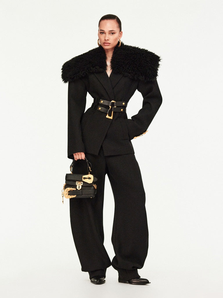 DUAL-MATERIAL TAILORED JACKET