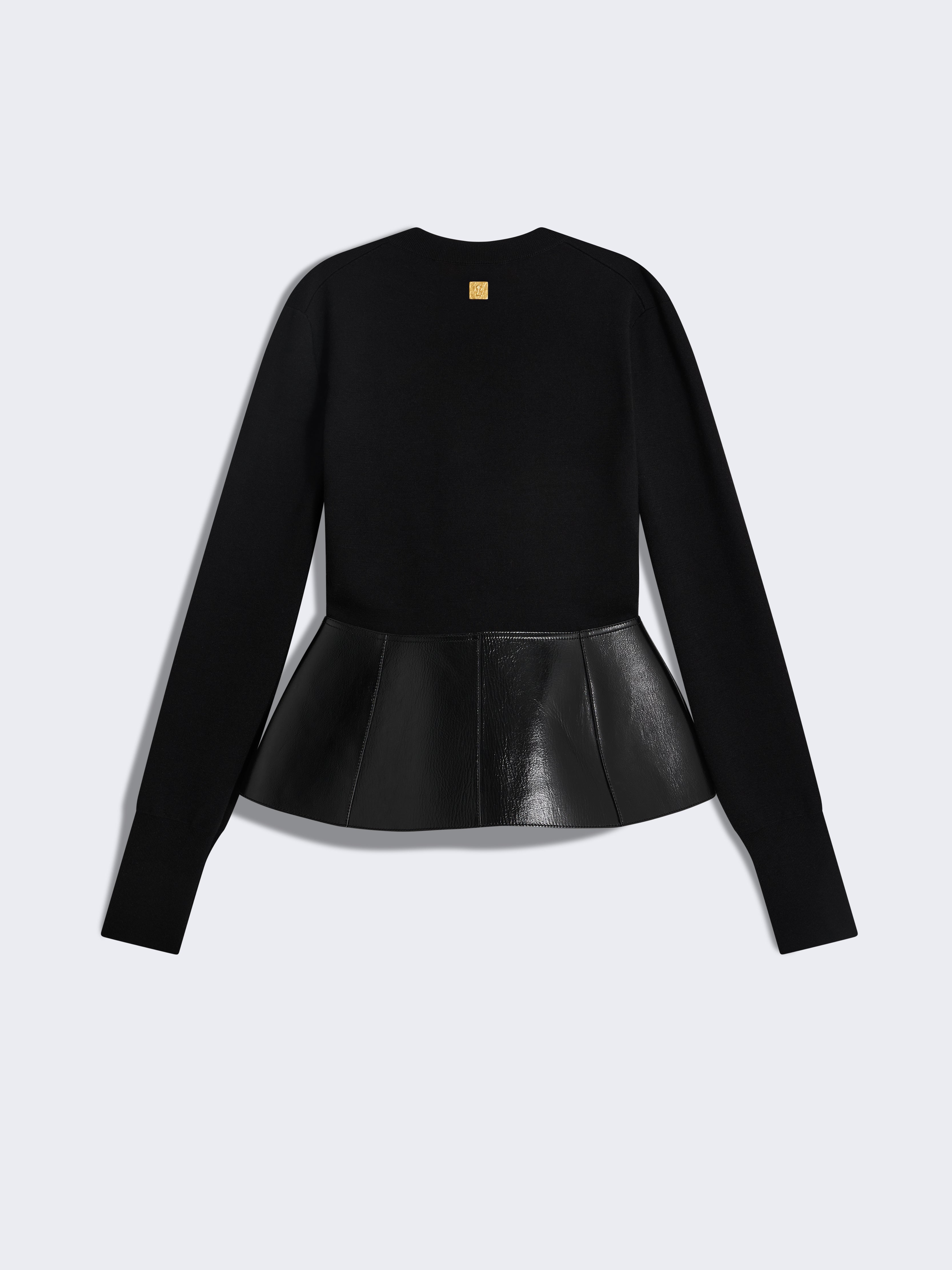DUAL-MATERIAL CARDIGAN