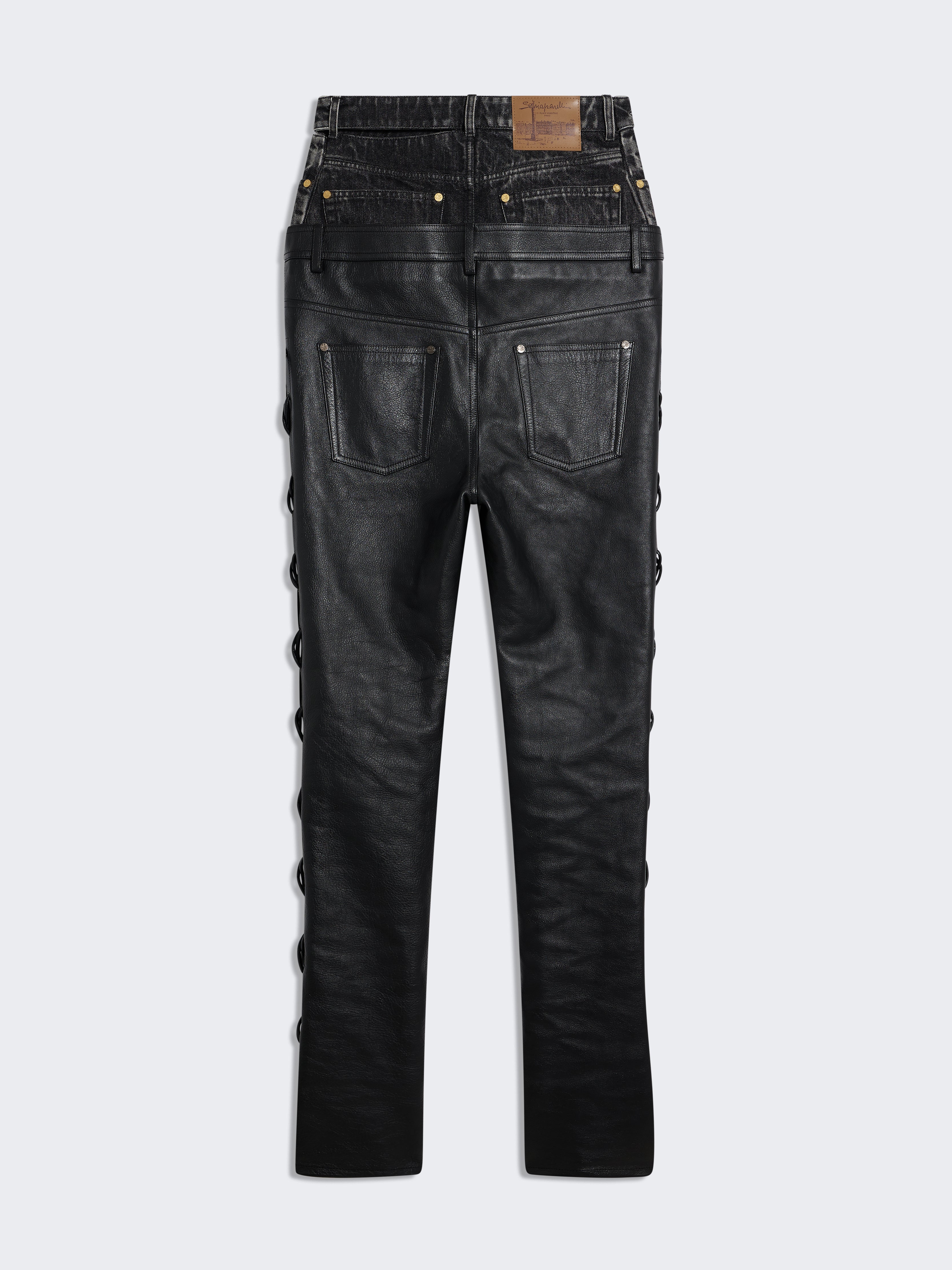 HIGH-WAISTED LACE-UP PANTS
