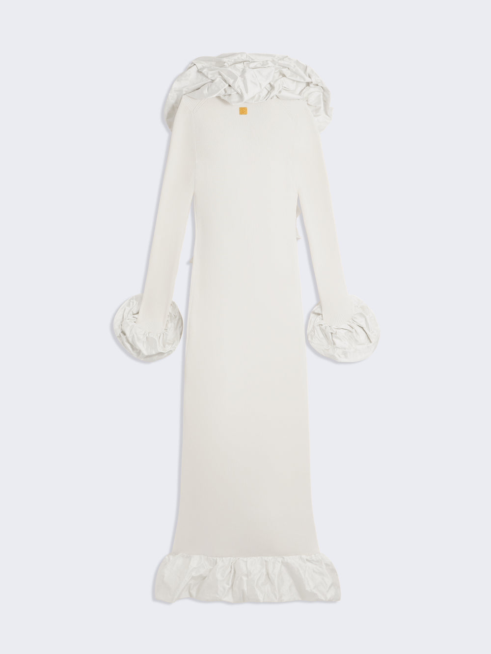 ROBE CARDIGAN À VOLANT SCULPTURAL