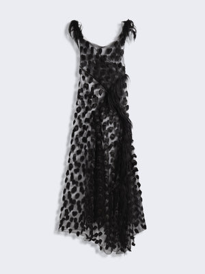 ROBE ASYMÉTRIQUE À POIS