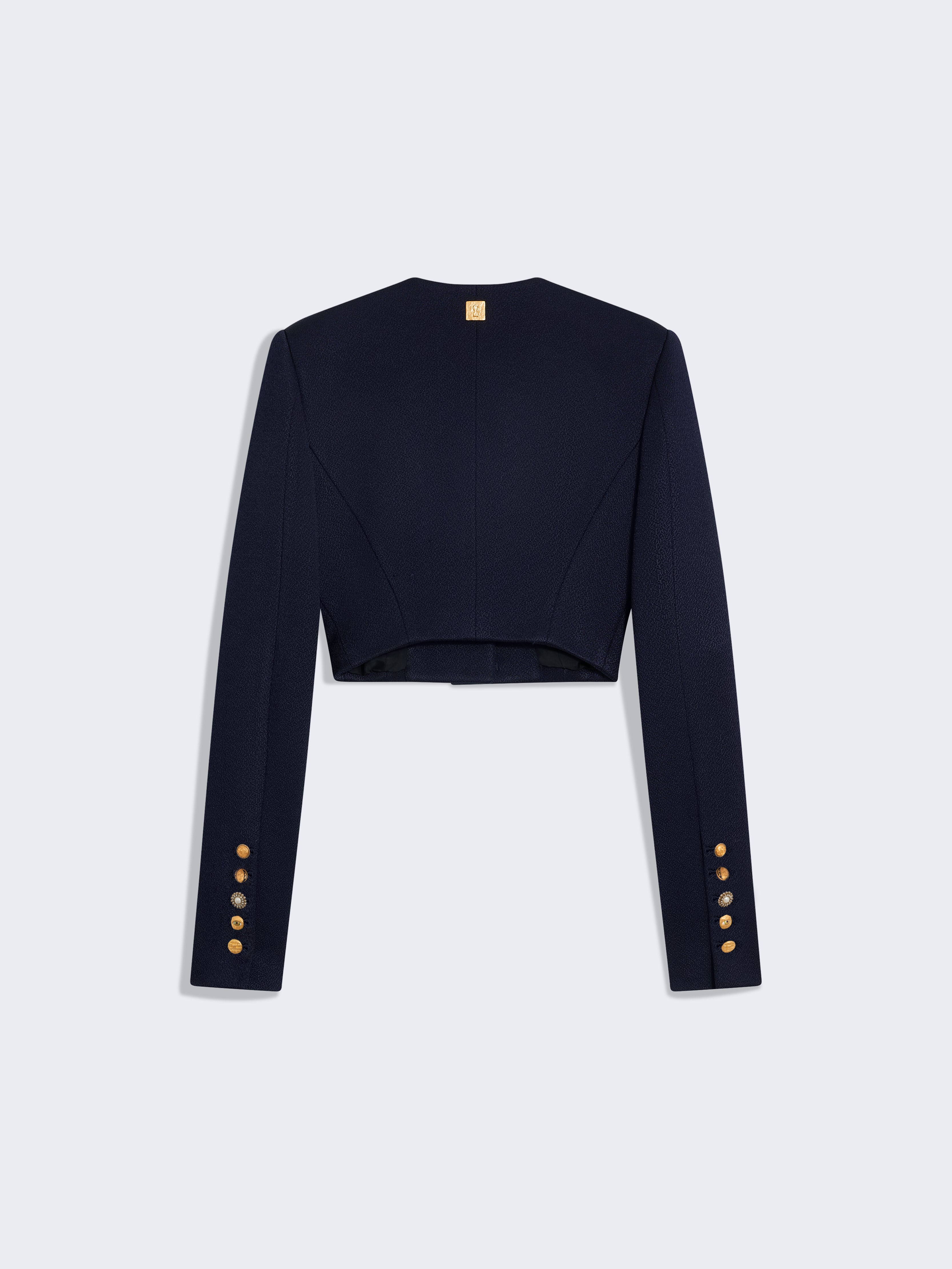 COLLARLESS SHORT JACKET