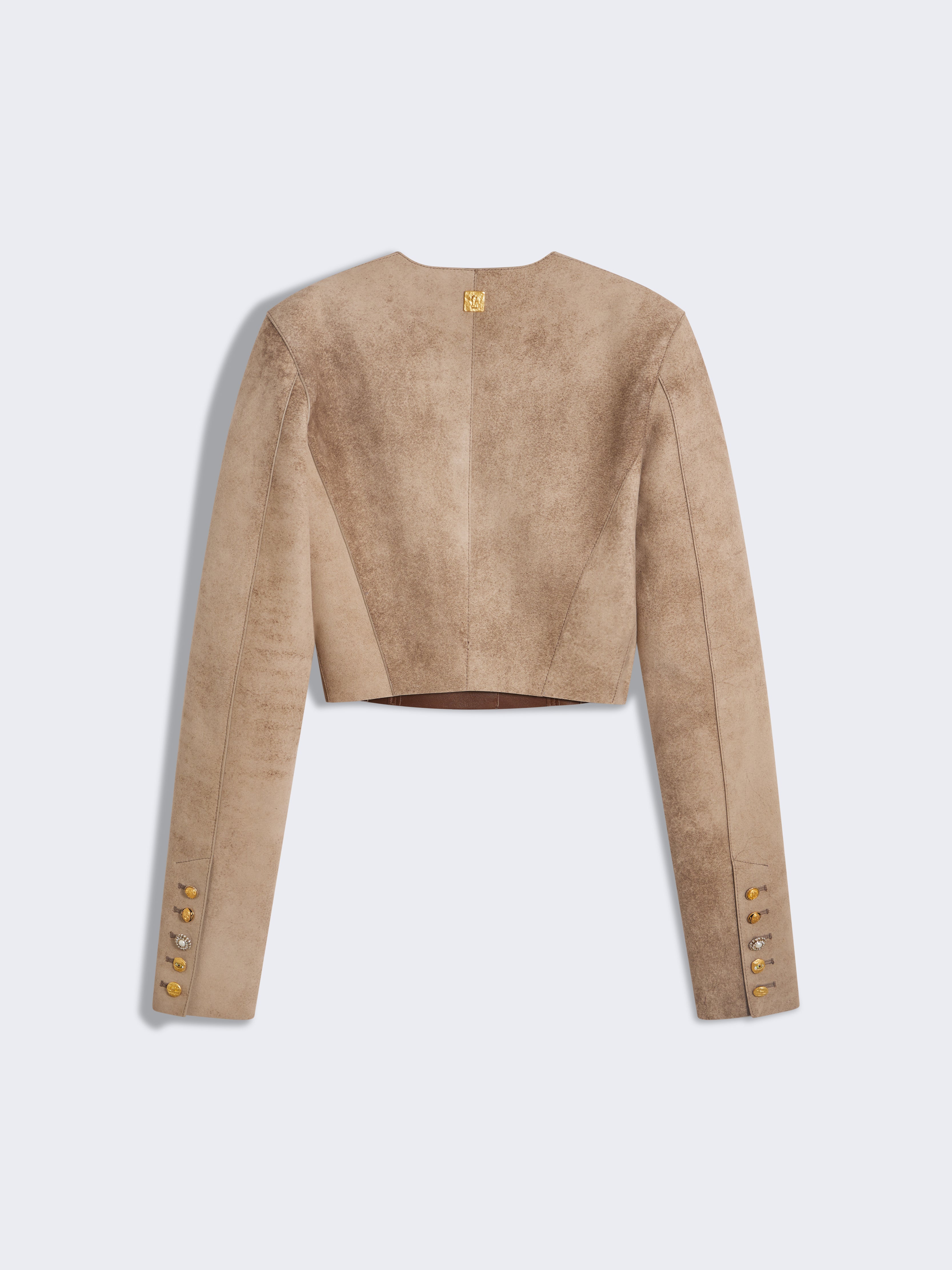 COLLARLESS SHORT JACKET