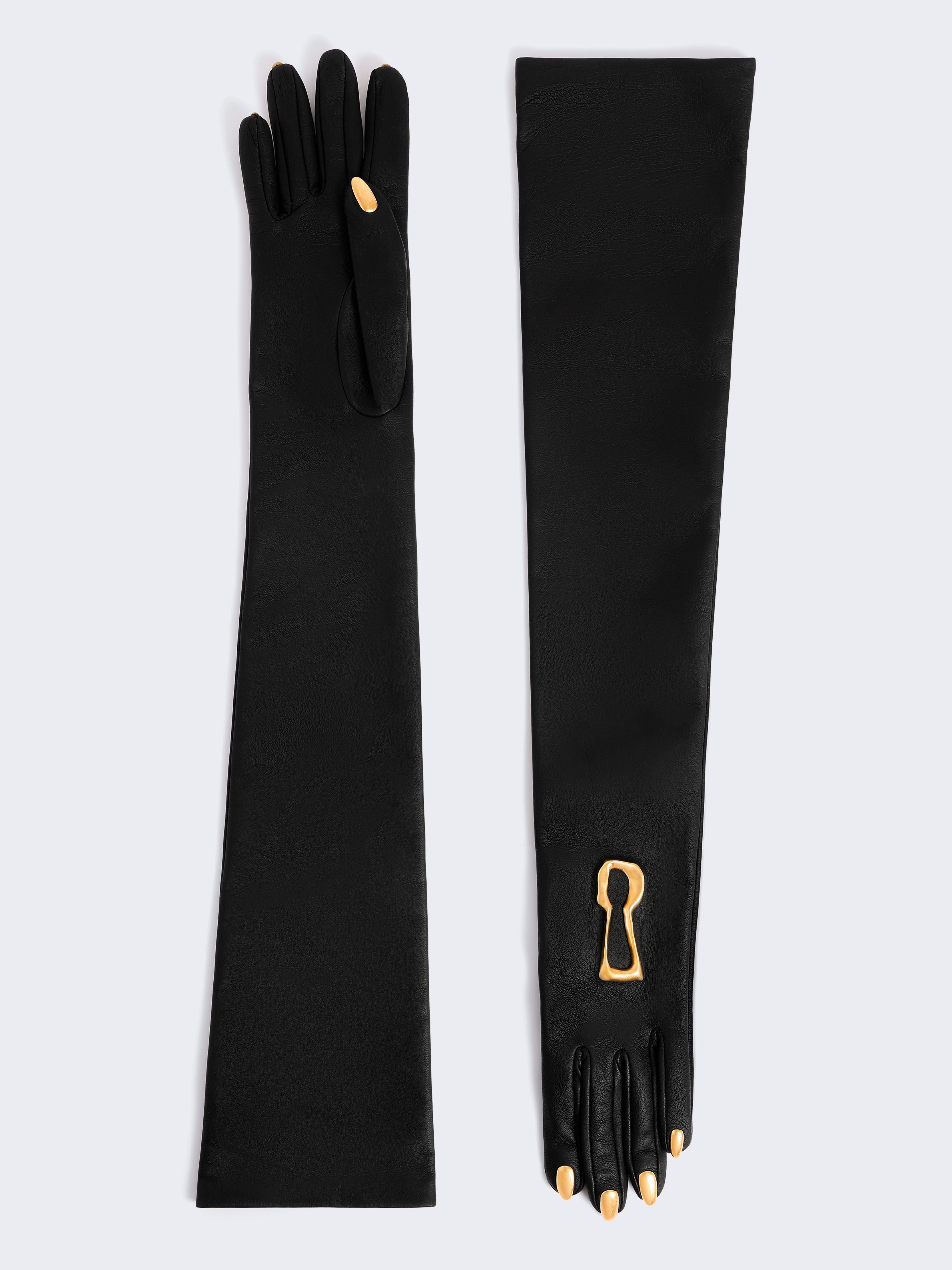 TROMPE L'OEIL LONG LEATHER GLOVES