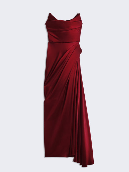 LONG STOUP BUSTIER DRESS