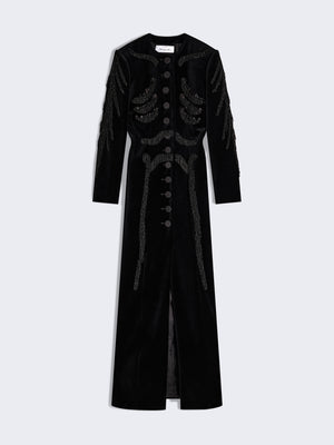 black coated dress SKELETON DRESS-COAT