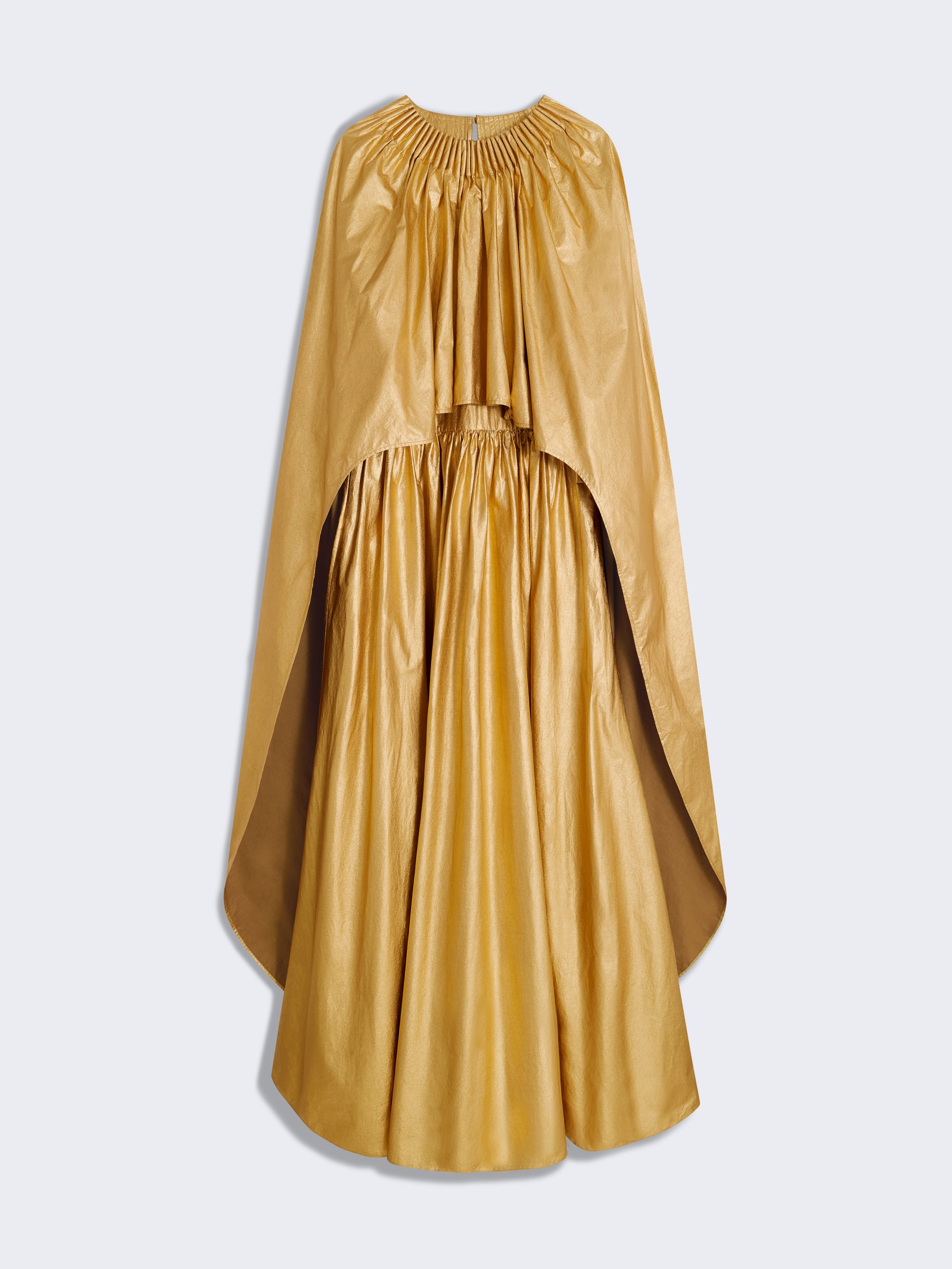 RUCHED CAPE DRESS