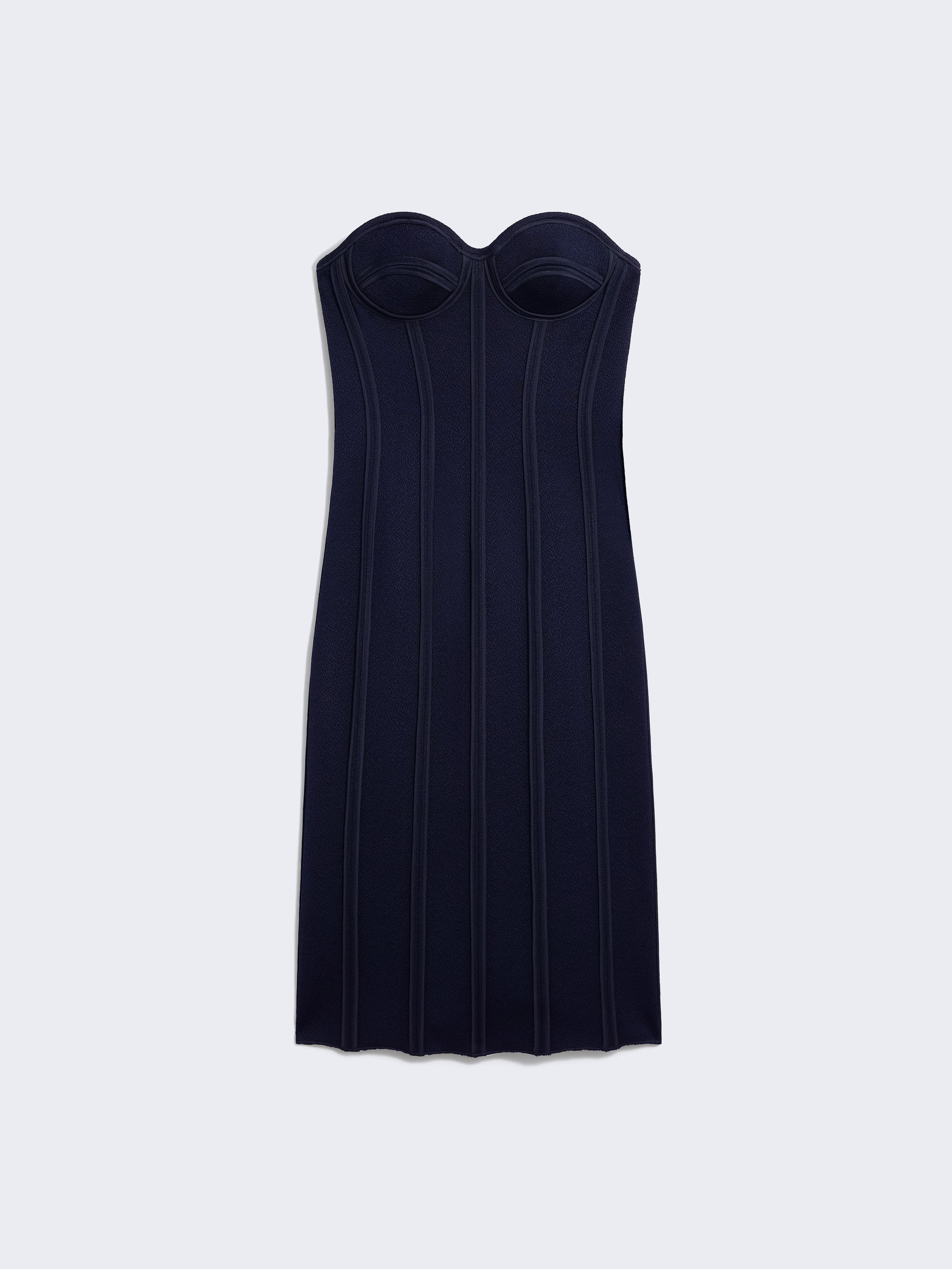 schiaparelli denim bustier maxi dress Schiaparelli Denim-Bustier Maxi Dress in White