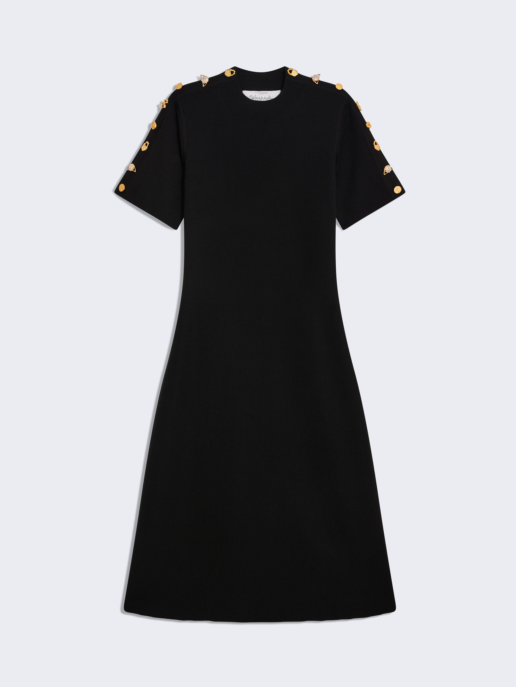 KNITTED BIJOUX BUTTONS DRESS KNITTED BIJOUX BUTTONS DRESS