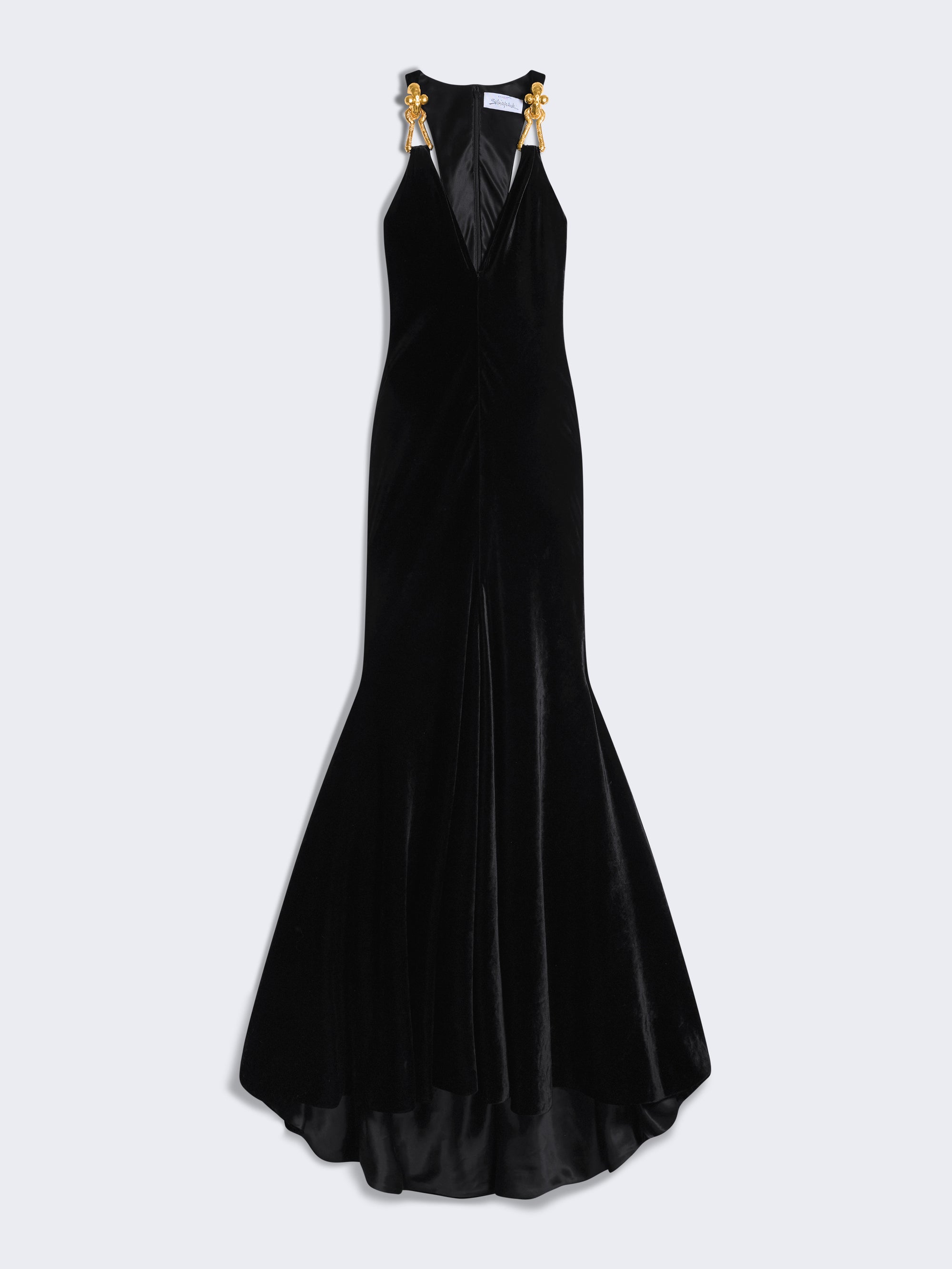 schiaparelli mermaid dress Fashion Bomb Daily | @taradollinger attended #oscars festivities wearing a black @schiaparelli Fall 2025 Couture gown featuring a satin mermaid silhouette with