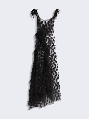 ROBE ASYMÉTRIQUE À POIS