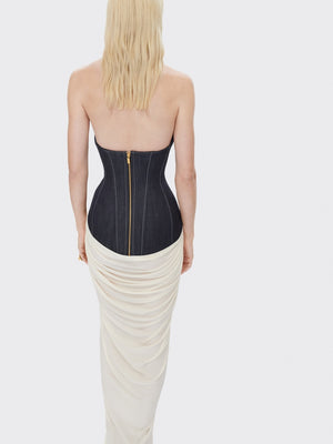 ROBE BUSTIER DENIM