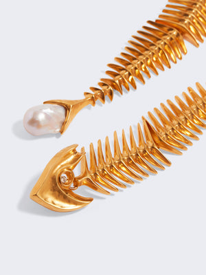 BOUCLES D'OREILLES SQUELETTE DE POISSON